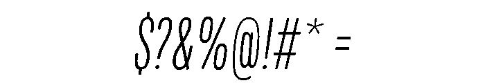 Mello Compressed Light Italic Font OTHER CHARS