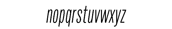 Mello Compressed Light Italic Font LOWERCASE
