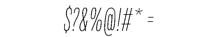 Mello Compressed Thin Italic Font OTHER CHARS