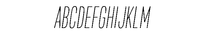 Mello Compressed Thin Italic Font UPPERCASE