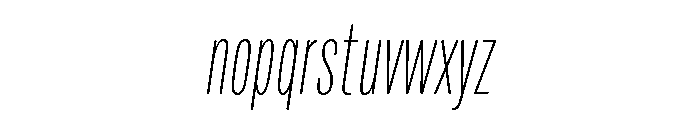 Mello Compressed Thin Italic Font LOWERCASE