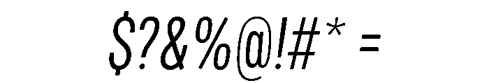 Mello Condensed Book Italic Font OTHER CHARS