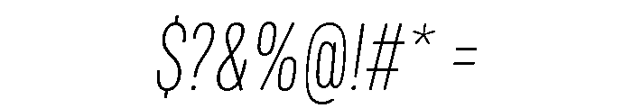 Mello Condensed Extra Light Italic Font OTHER CHARS