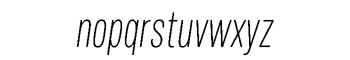 Mello Condensed Extra Light Italic Font LOWERCASE