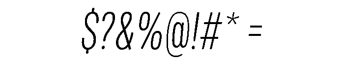 Mello Condensed Light Italic Font OTHER CHARS
