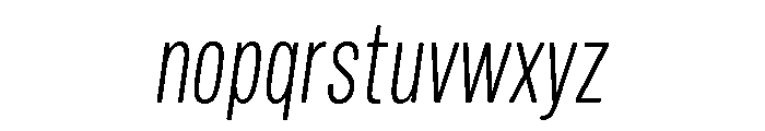 Mello Condensed Light Italic Font LOWERCASE