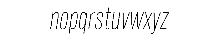 Mello Condensed Thin Italic Font LOWERCASE