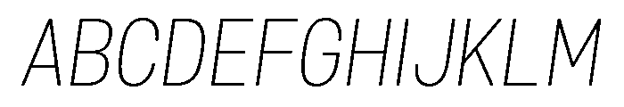 Mello Narrow Extra Light Italic Font UPPERCASE