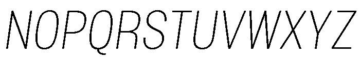 Mello Narrow Extra Light Italic Font UPPERCASE