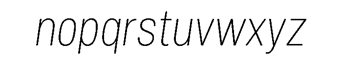 Mello Narrow Extra Light Italic Font LOWERCASE