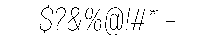 Mello Narrow Thin Italic Font OTHER CHARS