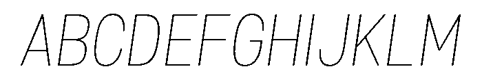 Mello Narrow Thin Italic Font UPPERCASE