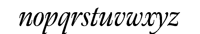 Meno Display Condensed Regular Italic Font LOWERCASE