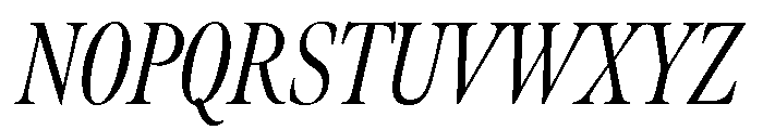 Meno Display Extra Condensed Light Italic Font UPPERCASE
