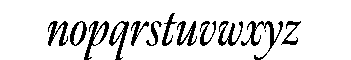 Meno Display Extra Condensed Regular Italic Font LOWERCASE