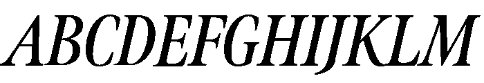 Meno Display Extra Condensed Semi Bold Italic Font UPPERCASE