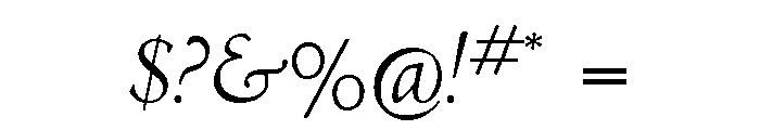 Metropolitan Regular Italic Font OTHER CHARS