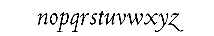 Metropolitan Regular Italic Font LOWERCASE