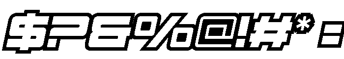 Michero Outline Slant Regular Font OTHER CHARS