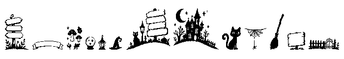 Midnight Mischief Elements Font LOWERCASE