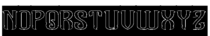 Mighty Hearts-Hollow-Inverse Font UPPERCASE