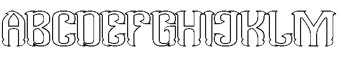 Mighty Hearts-Hollow Font UPPERCASE