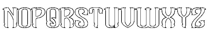 Mighty Hearts-Hollow Font UPPERCASE