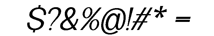 Minez Light Italic Font OTHER CHARS