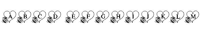 Minimal Rose Heart Font UPPERCASE