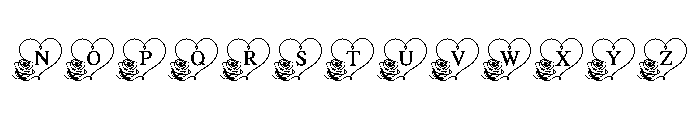 Minimal Rose Heart Font UPPERCASE