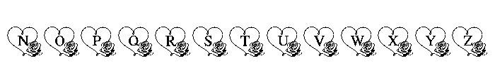 Minimal Rose Heart Font LOWERCASE