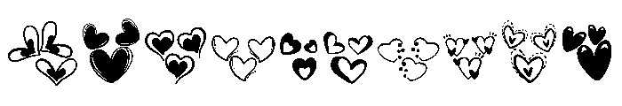 Minimal heart doodle Font OTHER CHARS