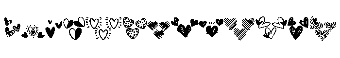 Minimal heart doodle Font UPPERCASE