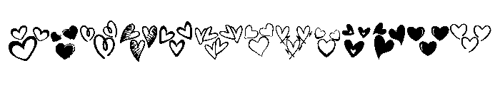 Minimal heart doodle Font LOWERCASE