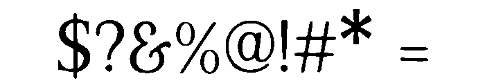 Minimally Serif Font OTHER CHARS