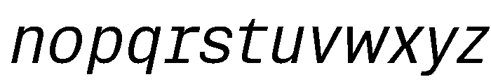 Miracle Mono Regular Italic Font LOWERCASE