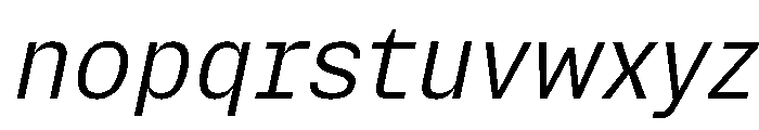 Miracle Mono Thin Italic Font LOWERCASE