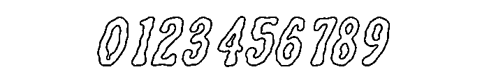 Mireforge Outline Slant Font OTHER CHARS