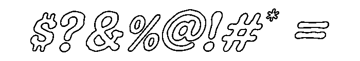 Mireforge Outline Slant Font OTHER CHARS