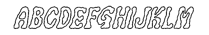 Mireforge Outline Slant Font UPPERCASE