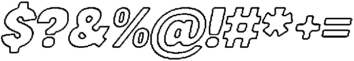 Mickon Outline Slant otf (400) Font OTHER CHARS