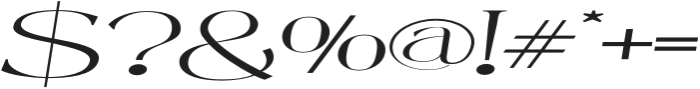 Mintely Thin Expanded Italic otf (100) Font OTHER CHARS