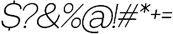 Miogra Sans Extra Light Slanted otf (200) Font OTHER CHARS