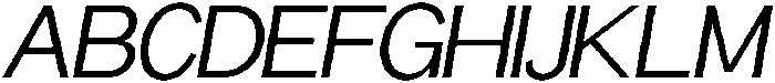 Miogra Sans Semi Expanded Slanted otf (400) Font UPPERCASE