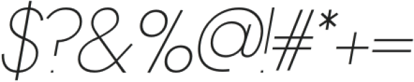 Miora Thin-Italic otf (100) Font OTHER CHARS