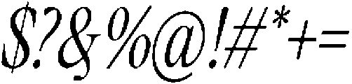 Mirety Condensed Italic otf (400) Font OTHER CHARS