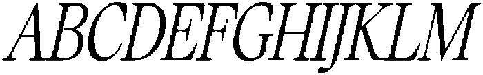 Mirety Condensed Italic otf (400) Font UPPERCASE