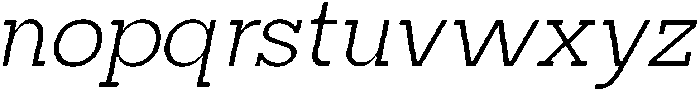 Mirk Slab Italic otf (400) Font LOWERCASE
