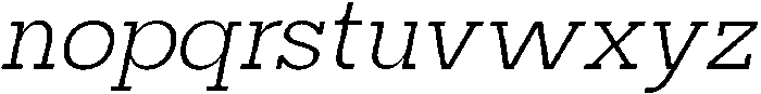 Mirk Slab Slanted otf (400) Font LOWERCASE