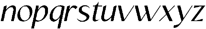 Mizhon Sans Slanted otf (400) Font LOWERCASE